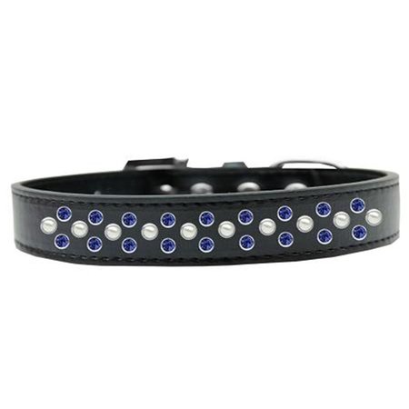UNCONDITIONAL LOVE Sprinkles Pearl & Blue Crystals Dog CollarBlack Size 18 UN797391